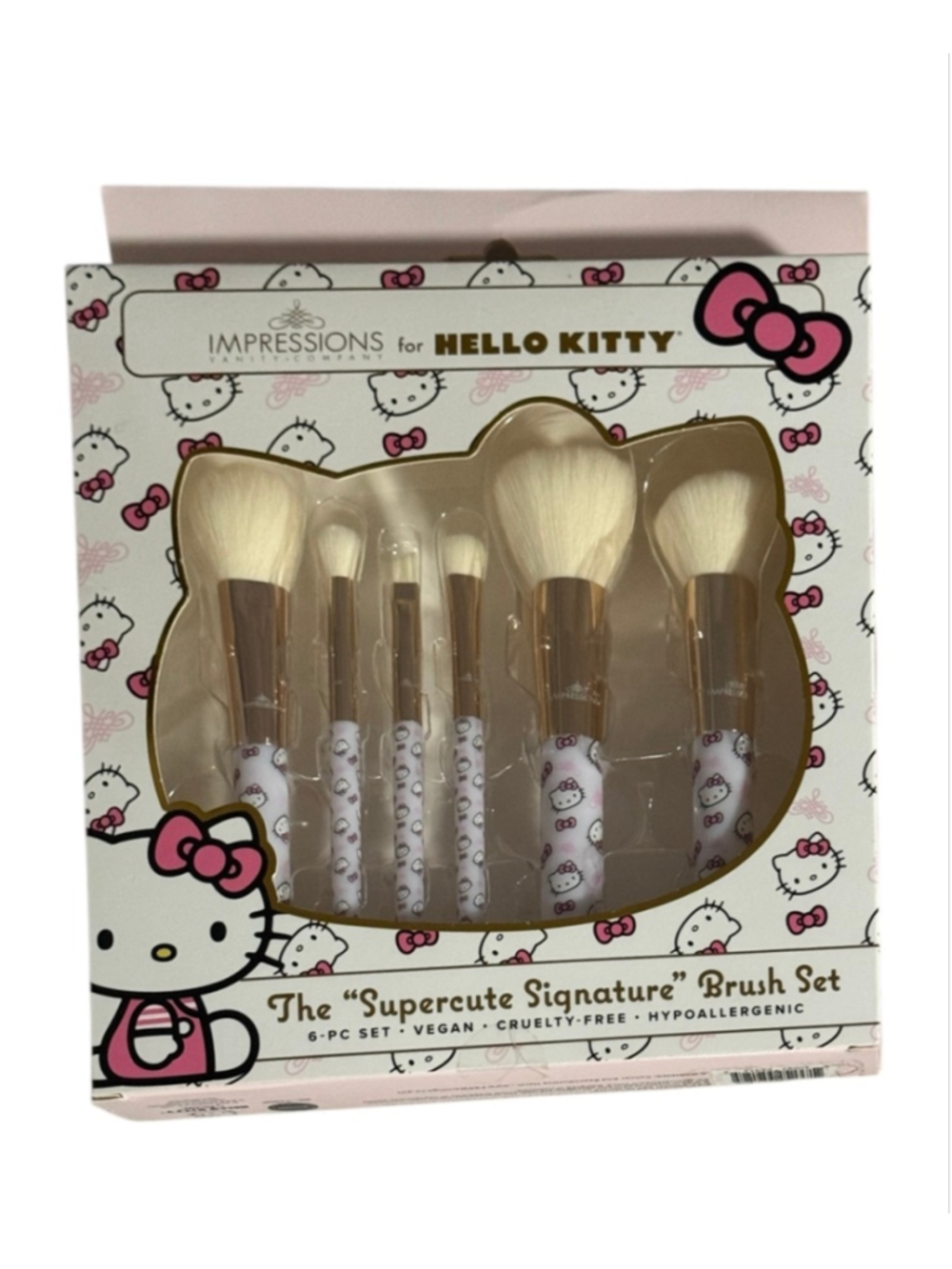 New Hello Kitty 6 Makeup Brush Set White, Impressions Vanity